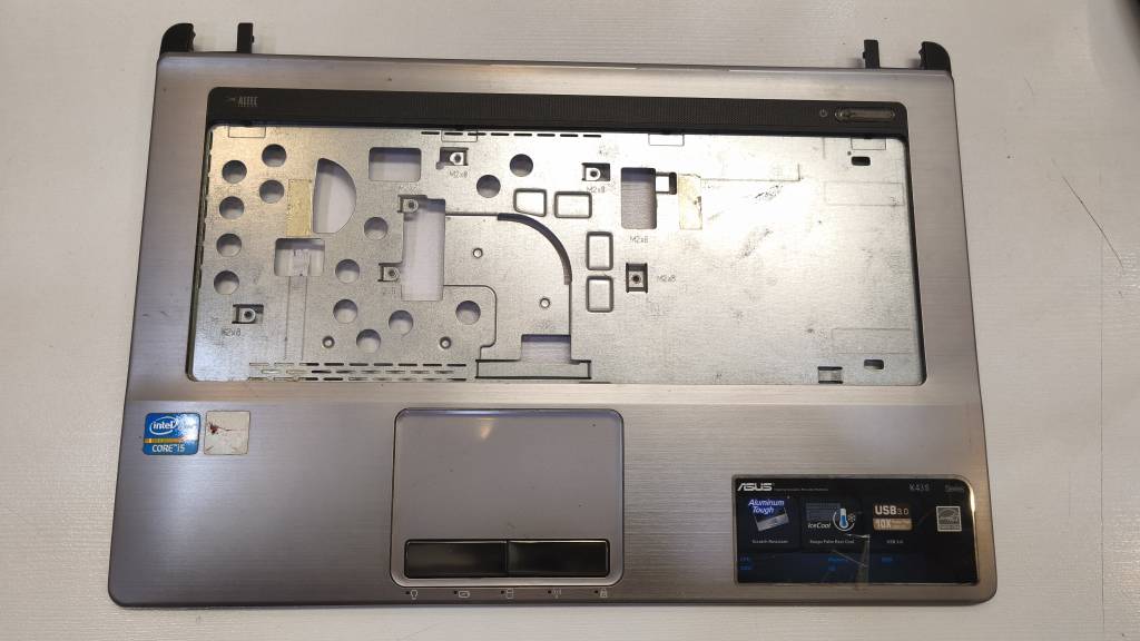 قاب دور کیبورد و پالم‌ریست لپ‌تاپ ASUS K43S / K43SJ به همراه تاچ‌پد و برد پاور (استوک اورجینال)