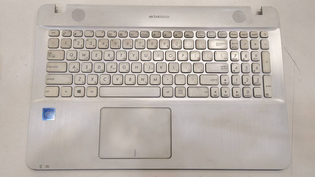 قاب C کامل لپ تاپ ASUS VivoBook X541NA X541N سفید با کیبورد و تاچ پد