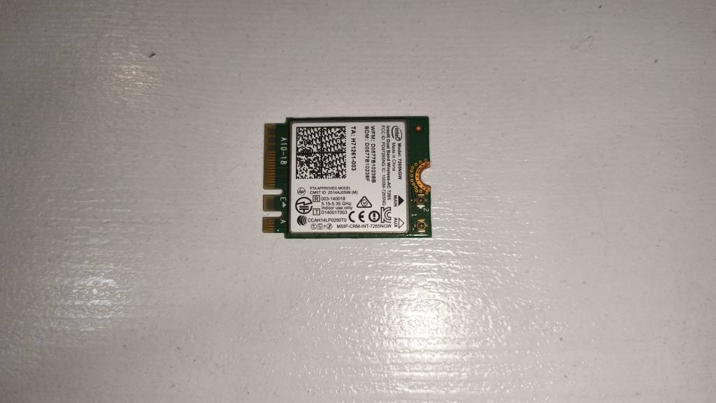کارت شبکه بی سیم وای فای و بلوتوث لپ تاپ ایسوس Asus N552V N552VW اینتل Intel AC 7265NGW اورجینال فابریک